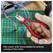 Hand holds red side cutters over a work mat; the image reads: 'Side cutters with sharp cutting edges for precise cutting of fine wires'