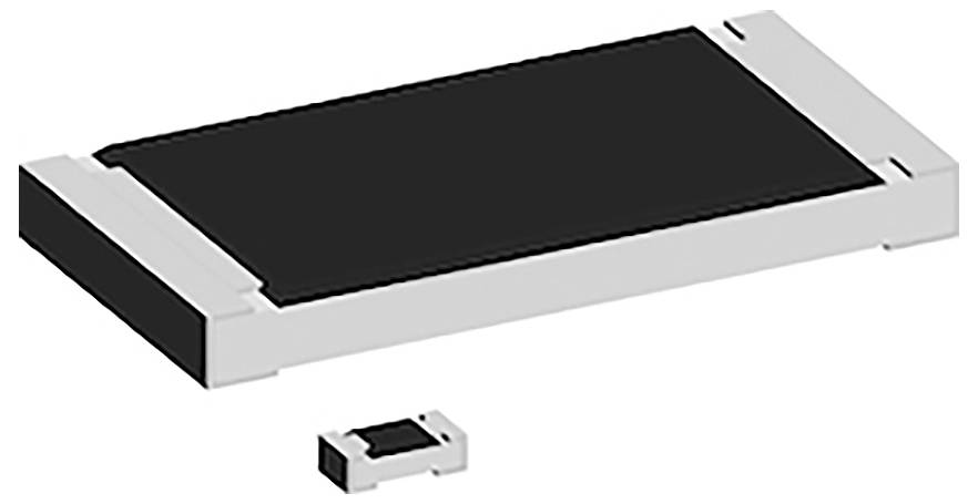 'A horizontal rectangular electronic component with a black central area and white edges, used in various electronic circuits.'