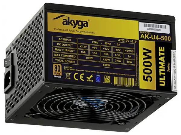 Akyga PC power supply unit 500 W ATX 80 PLUS Bronze