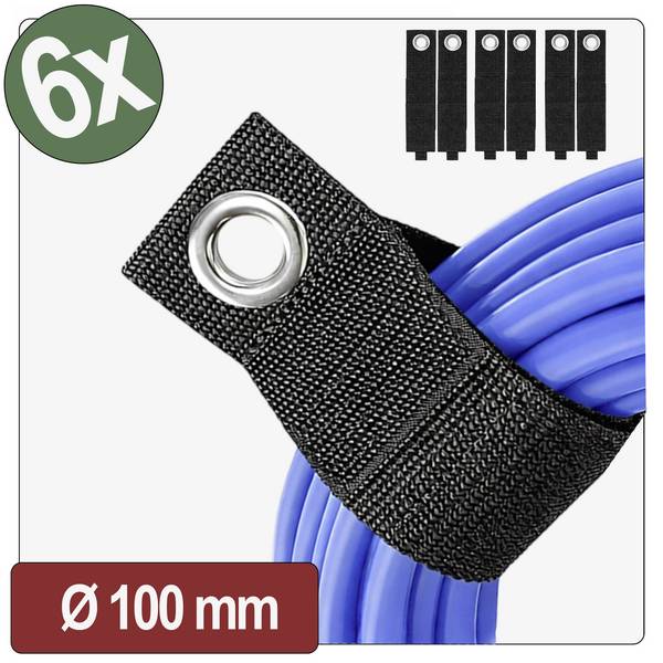Quadrios 26CA803 Hook-and-loop strap with strap Fitting (L x W) 320 mm x 50 mm Black 6 pc(s)