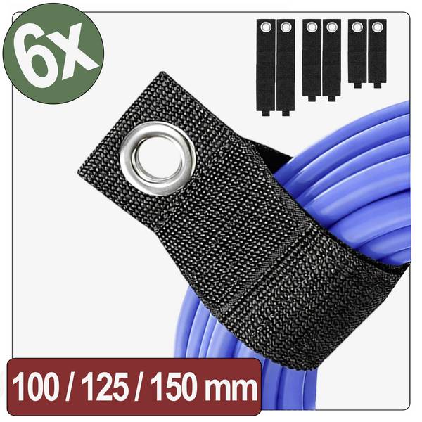 Quadrios 26CA806 Hook-and-loop strap (L x W) 320, 420, 470 mm, mm, mm x 50 mm Black 6 pc(s)