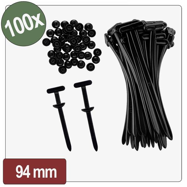 Quadrios 26CA807 Clip Cable ties 26CA807   self-locking Black 100 pc(s)