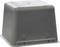 A gray, rectangular plastic cover with rounded edges and circular indentations on each side, used for outdoor electrical or utility boxes.