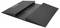 Black rubber modular ramp with textured surface, designed for wheelchair accessibility, showing two interlocking sections on a flat surface.