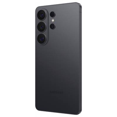 A modern black smartphone with three rear cameras and the Samsung logo. No visible screen or front features.