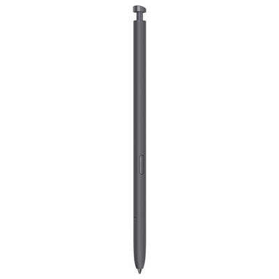 A sleek, black digital stylus pen with a button, suitable for touchscreens and graphic tablets.