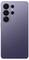 'Samsung Galaxy smartphone in lavender color, rear view showing four camera lenses and company logo at the bottom.'
