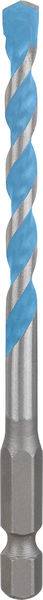 A blue and silver spiral drill bit, designed for efficient drilling in construction and woodworking projects.