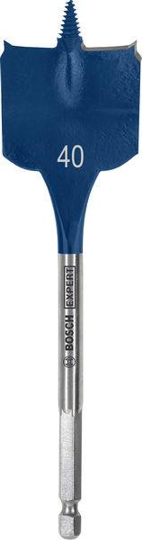 Drill bit with a flat, paddle-like blade labeled '40', designed for making large holes in wood or similar materials.