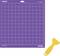 'A purple cutting mat labeled ’StrongGrip’ with a grid pattern, paired with a small yellow scraper tool for precise crafting tasks.'