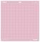 'A pink cutting mat with a grid and measurements along the edges, labeled 'LOKLIK StandardGrip'. Ideal for precise cutting tasks.'