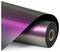 A roll of color-shifting vinyl, showing a gradient of dark green to bright magenta, reflecting light, with a smooth, glossy texture.