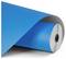 A large roll of blue laminate with a metallic core, partially unrolled, showcasing the vibrant color and texture of the material.
