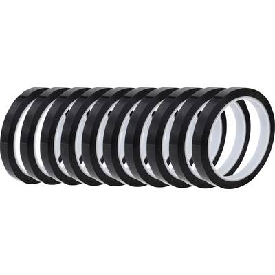 Stack of black O-rings or gaskets arranged in a row, showing different ring diameters and thicknesses on a white background.