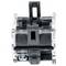 A close-up of a black and transparent electrical switch component with numbering indicators.