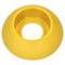 A round, yellow, hollow object with a central hole, resembling a part or component.