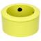 A bright yellow, round container with a black plug on its top, possibly used for holding and managing cables.