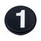 A black circular button with a white '1' in the center.