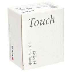 White box labeled 'Touch, Series 84, IO-Link Touch', featuring product information and logos on the sides.