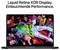 A laptop with a vibrant image on the screen. Text: 'Liquid Retina XDR Display. Brilliantly impressive performance.'