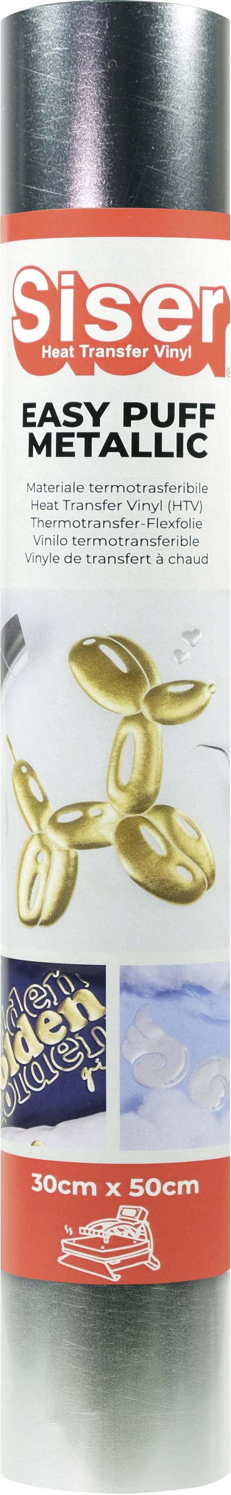 Roll of Siser Easy Puff Metallic bronze heat transfer vinyl, 30cm x 50cm, suitable for textile decoration with a puff effect.