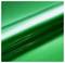 A close-up of a shiny, reflective green surface, likely a roll of wrapping paper or film, with a diagonal crease running through it.