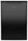 Black Bomann mini refrigerator with a single front door, shown closed against a plain background.