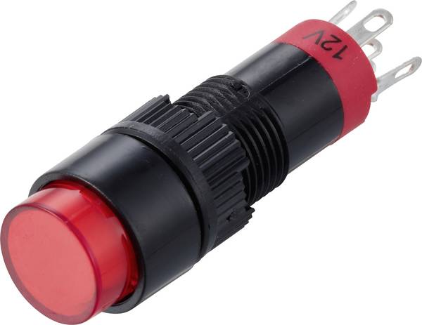 TRU COMPONENTS TC-14939956 Pushbutton 250 V AC 0.5 A 1 x On/(On) momentary Red (L x W x H) 38 x 12 x 12 mm IP40 1 pc(s)