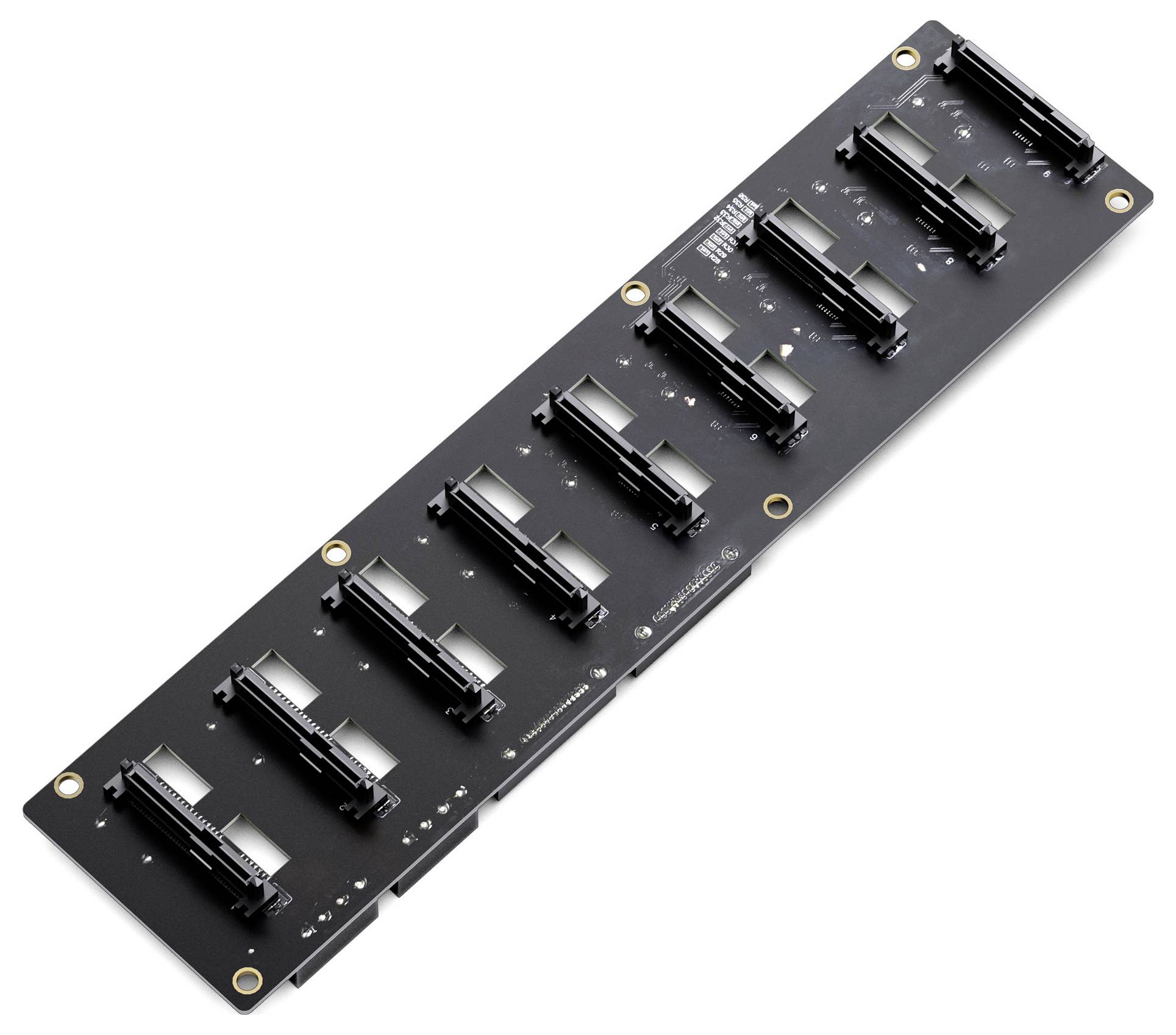 'Power Distribution Board Pack for Mega 2560 & R3 UNO with 8 brushed ESC' features multiple connectors on a black circuit board. Suitable for robotics or electronics projects.