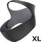 Black head strap shown from a side angle, labeled 'XL', designed to fit over a virtual reality headset.