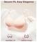 A peach-colored bra is displayed with text 'Secure Fit, Easy Elegance'. Icons indicate 'Seamless Lift' and 'Natural Shape'.