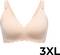 Peach-colored bra with scalloped edges and broad straps. Size '3XL' is displayed in bold black text.