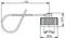 Technical line drawing of a wire loop and cylindrical fitting with dimensions: about 125 mm long, 15.5 mm high, M12x1 thread, and 20 mm diameter.