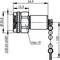 Technical drawing of a cylindrical connector with dimensions labeled, including 34.9, 15.5, Ø20.8, 5/8-24 UNEF, hex 19, and ~100.<br>