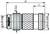 Technical drawing of a cylindrical connector/cable fitting with knurled middle section, showing dimensions 37, 11, diameter 16.2, and thread sizes 7/16-28 UNEF and 5/8-24 UNEF.