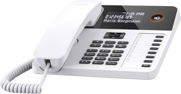 Gigaset DESK 600 Corded analogue Hearing aid compatibility, Visual call notification, Redial White