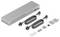 'A rack mount power strip with two cords, mounting brackets, screws, and other hardware.'