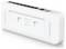 A white network switch with multiple Ethernet ports and indicator lights, seen from the back. Designed for wall mounting, with visible mounting slots.