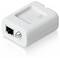 A compact WiFi adapter with an Ethernet port and coaxial connector, designed for network connectivity.
