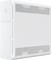 White network server with a sleek design, featuring ventilation grills, a power button, and company branding.