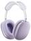 Purple over-ear headphones with a sleek design, adjustable headband, and cushioned ear cups, viewed from the front angle.