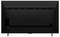 The image shows the back view of a black flat-screen television with visible mounting points and ventilation grilles.
