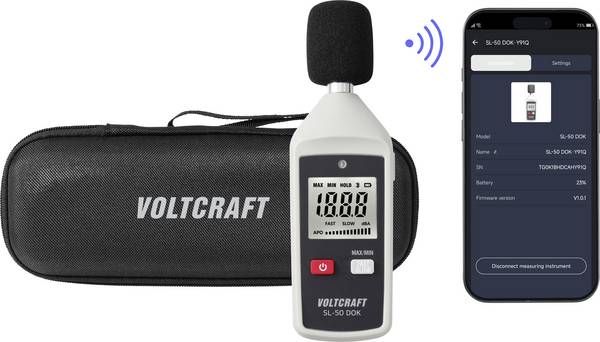 VOLTCRAFT Sound level meter SL-50 DOK 130 dB (max.) 31.5 Hz - 8 kHz