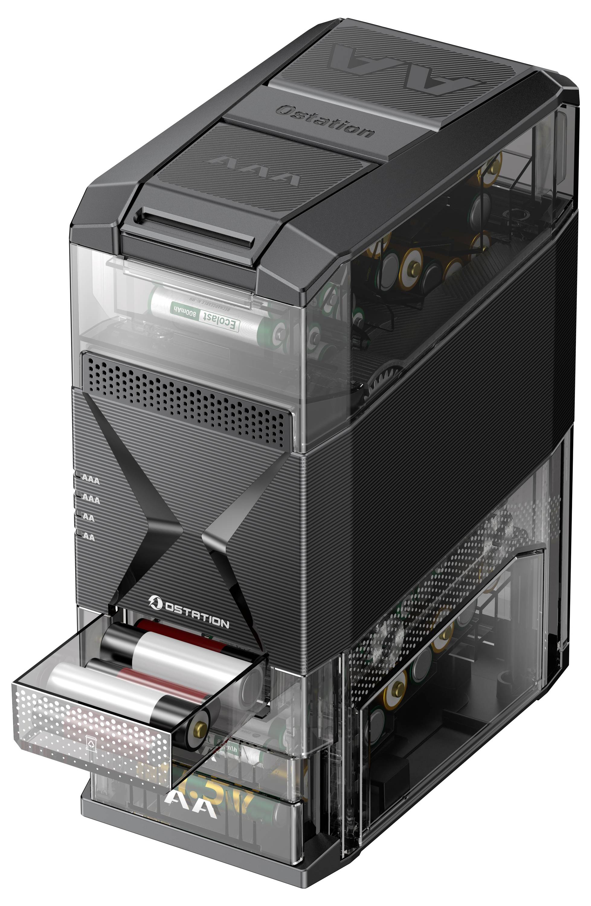 'AstroSlide' microServer platform showing a transparent casing with visible internal components, resembling a mini-tower computer.