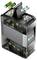 Battery charger holding multiple AA and AAA batteries, with two batteries floating above. Buttons and indicators are visible on the front.