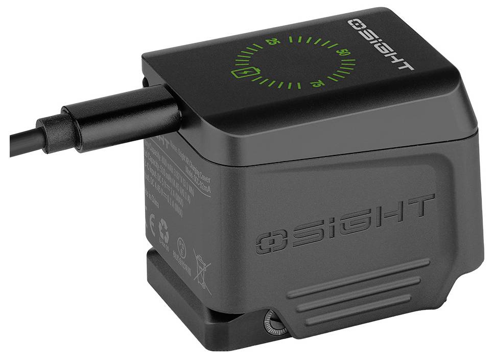 A small, black electronic device with a green indicator light and 'OSIGHT' branding, used for measuring angles.