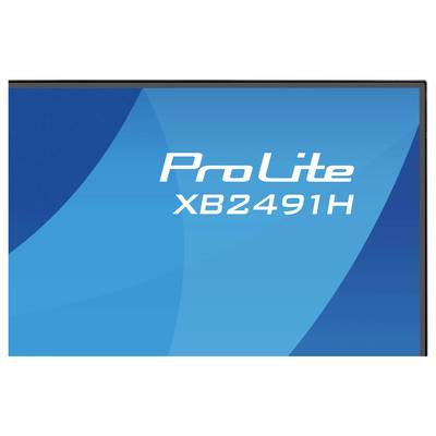 A monitor screen displaying the text 'ProLite XB2491H' on a blue background, indicating the model of the display device.