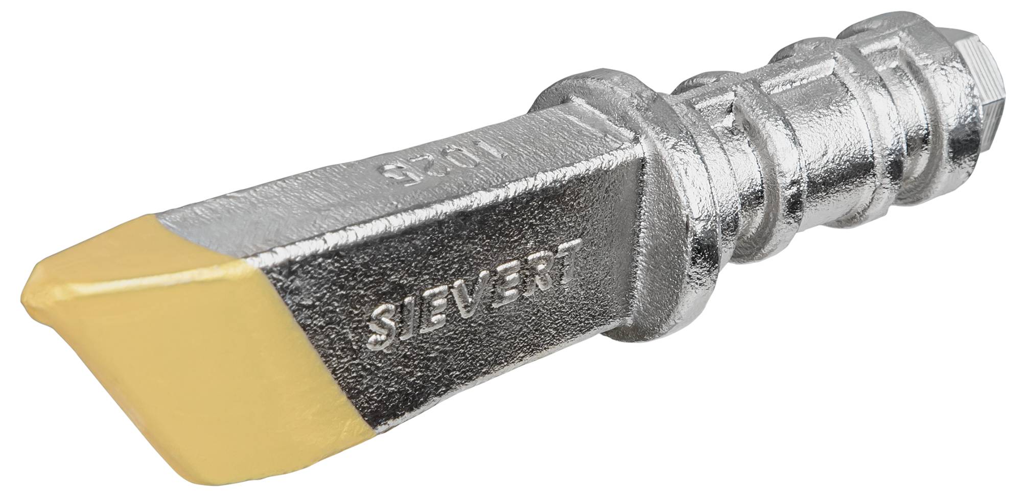 A metal nozzle with an angled, gold-colored tip and engraved text 'SIEVERT', used for directing heat or gas flow efficiently.