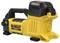 A portable yellow and black DeWalt 18V XR air compressor, designed for inflating tires and other inflatables, with an ergonomic handle.