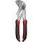 Adjustable pliers with a metallic finish and black and red rubber grips, designed for gripping and turning objects.